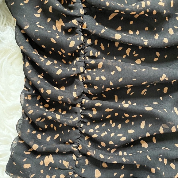 All in Favor Black and Orange Square-neck Ruched Top - Picture 8 of 10